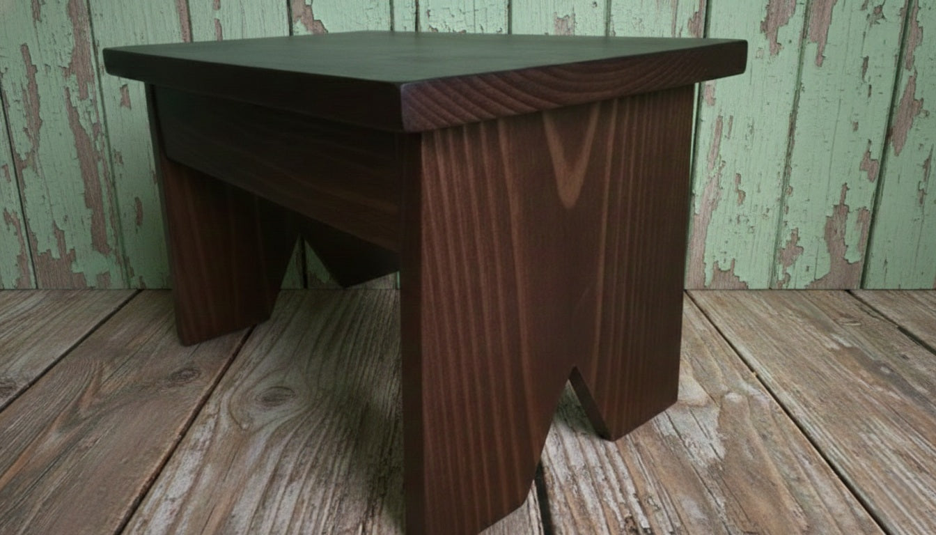 Pinewood Stepping Stool. Vintage Bench, Rustic Foot Stool