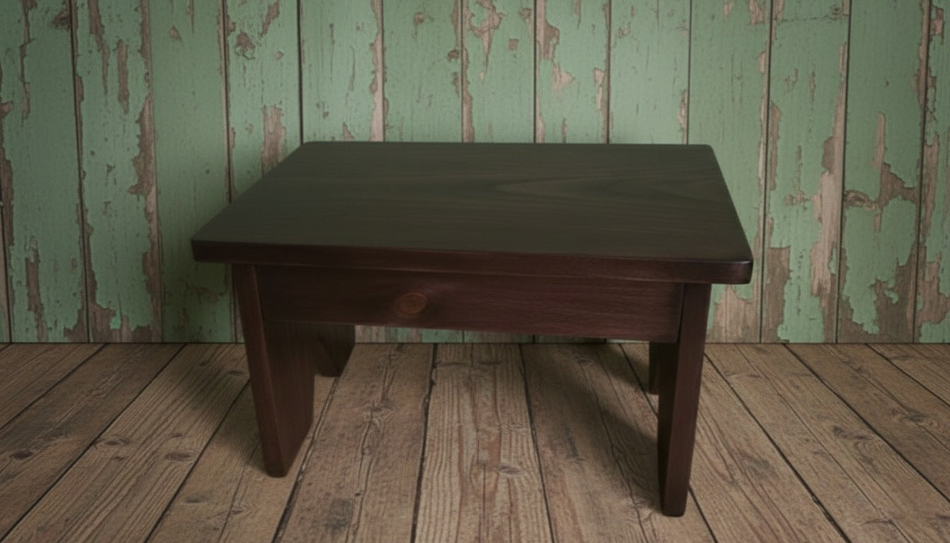 Pinewood Stepping Stool. Vintage Bench, Rustic Foot Stool