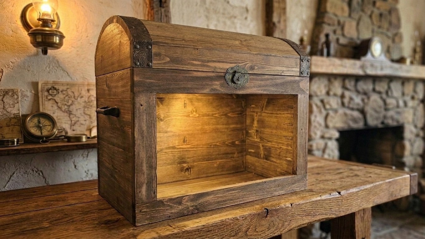 Rustic Deep-Sea Treasure Chest Aquarium Cover
