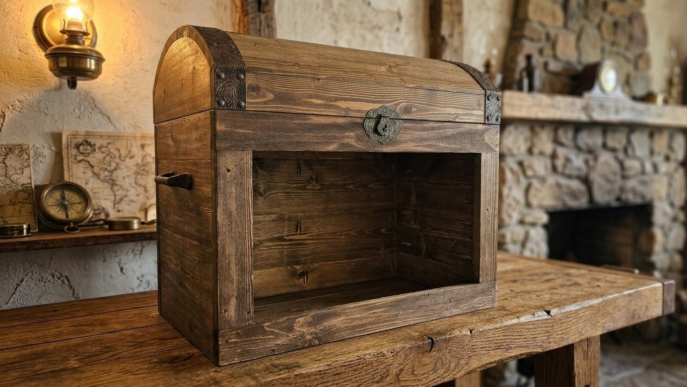 Rustic Deep-Sea Treasure Chest Aquarium Cover