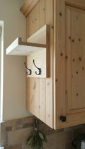 Coat Rack Wall Shelf, Wall Mount With Hooks, Rustic Pine Shelf