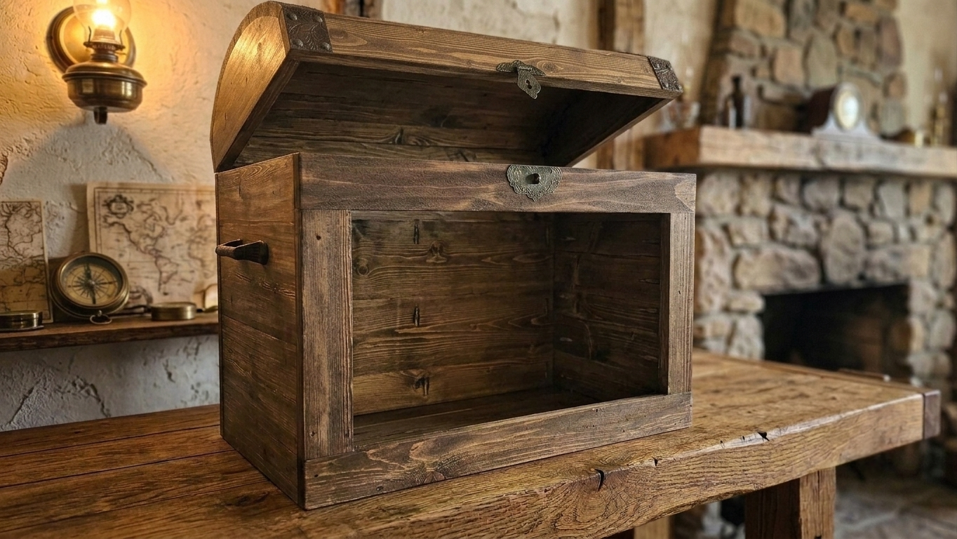 Rustic Deep-Sea Treasure Chest Aquarium Cover